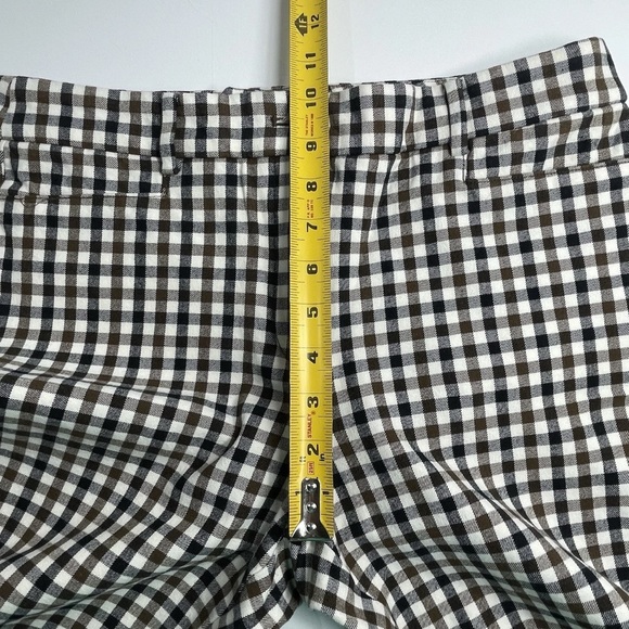 LOFT Women's Black Brown White Gingham Plaid Pants Skinny Cropped Stretch Size 8 - Picture 8 of 10